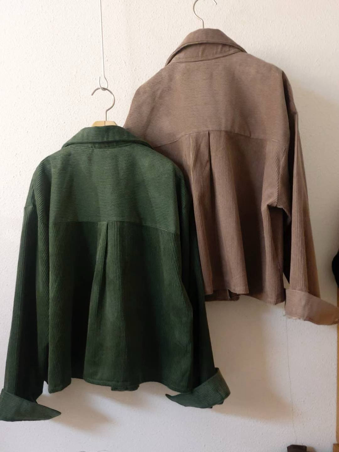 10A207 雙色毛呢翻領外套