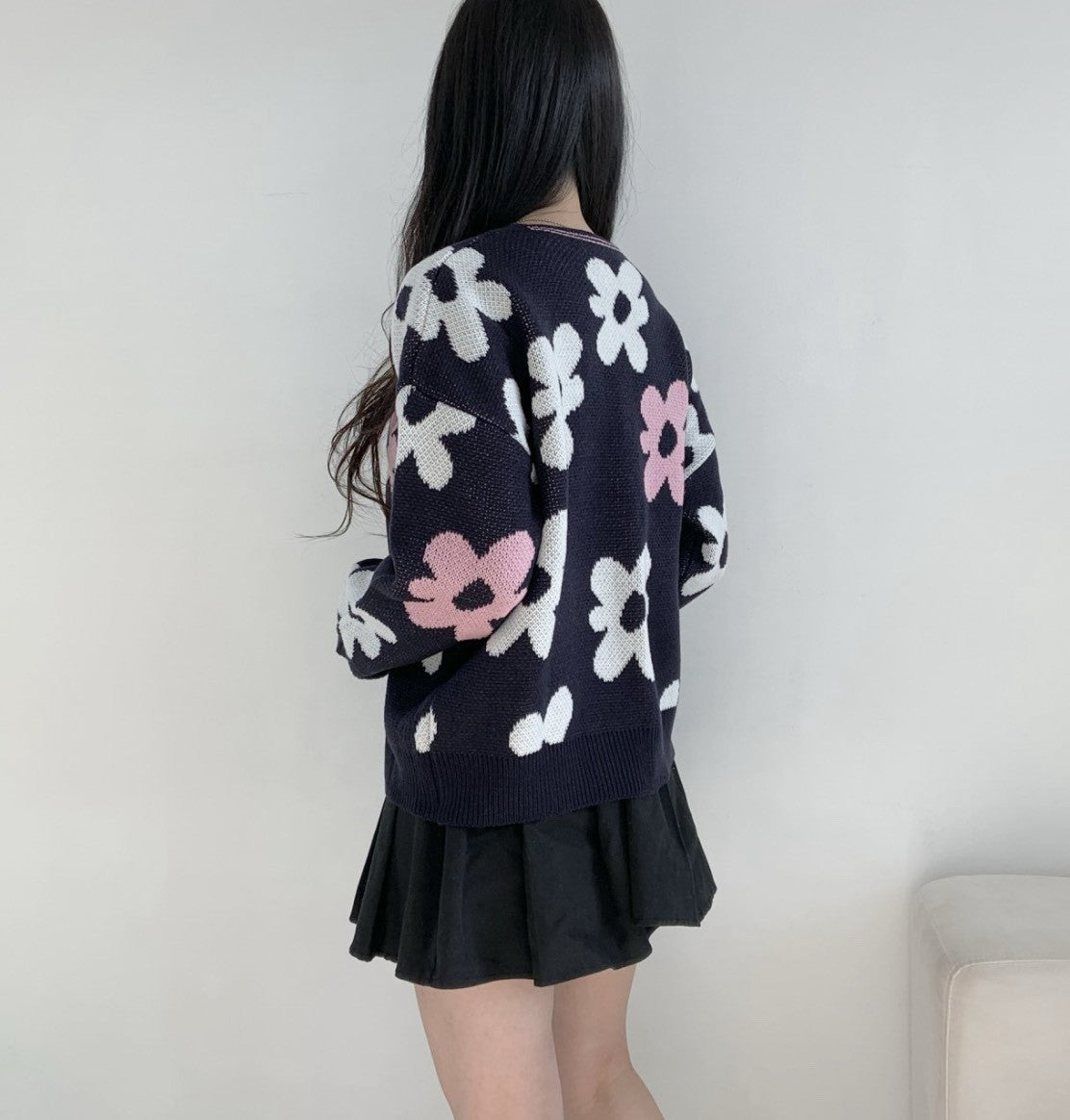 1B215 花朵針織外套