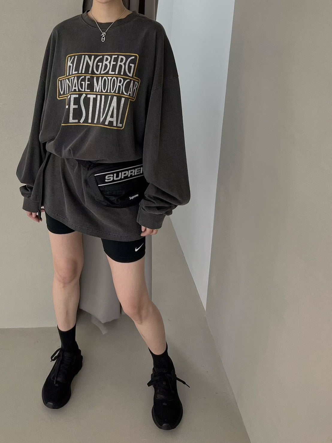 ST4524 黃框字母寬版水洗T