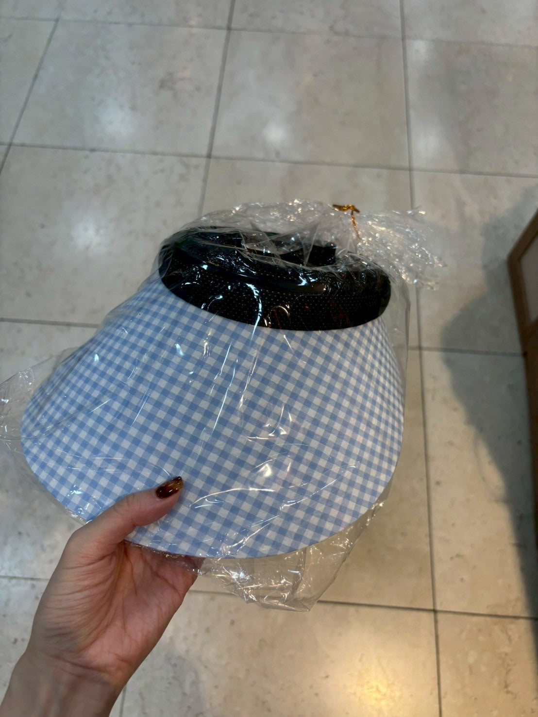 4D110 髮箍式格紋遮陽帽
