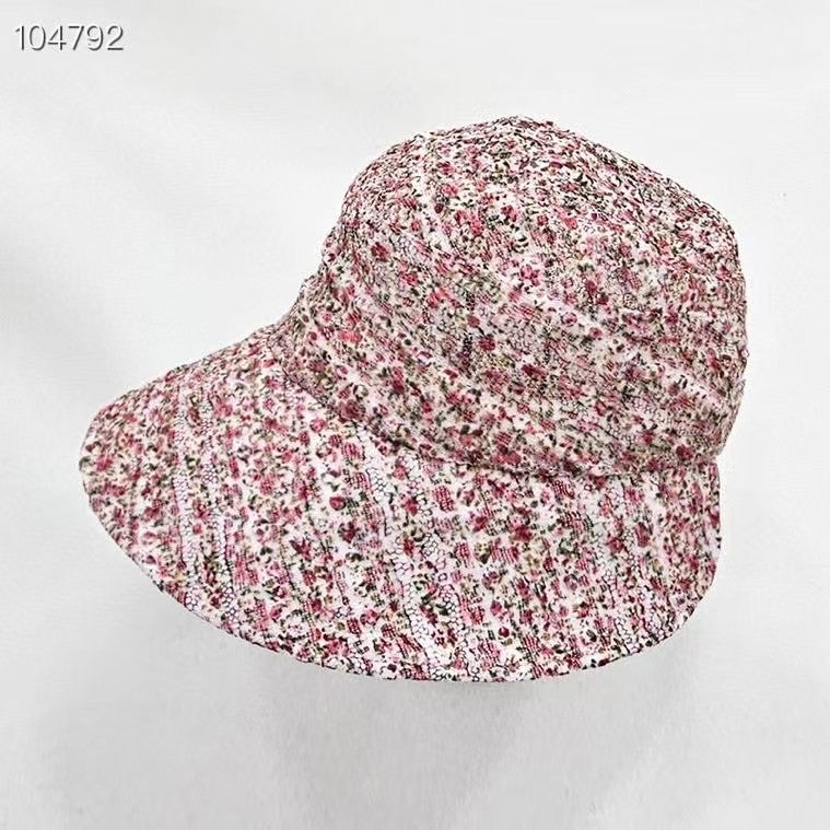 6D205 小碎花網紗漁夫帽