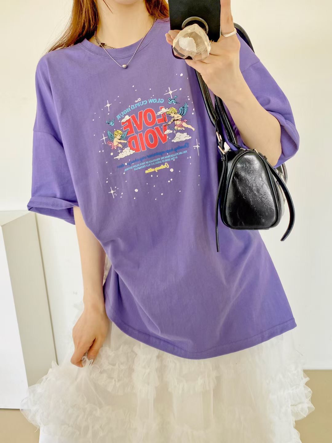4D215 LOVE小天使水洗長版T