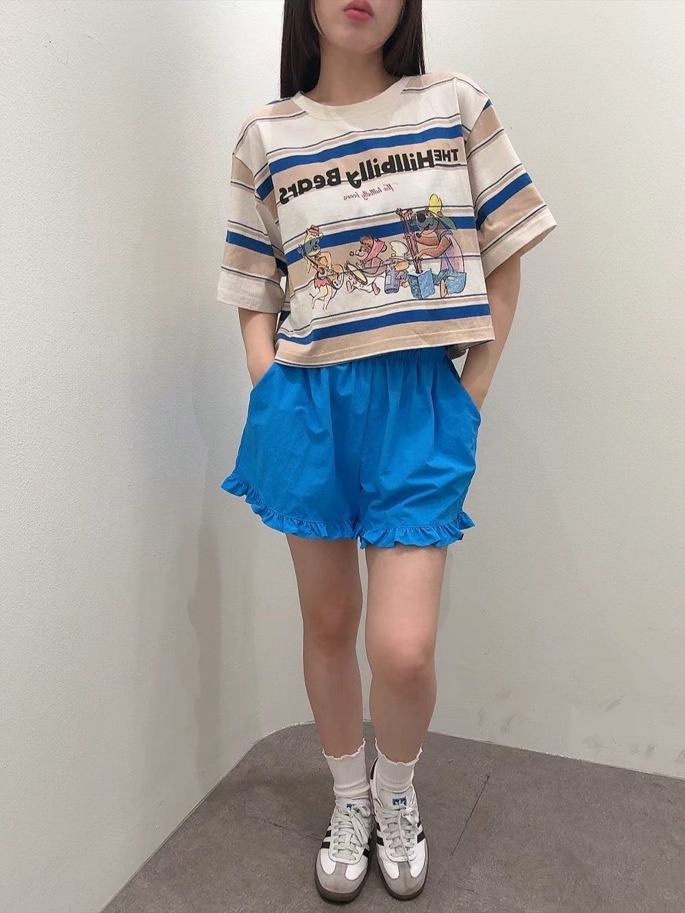7A104 橫條卡通短版T