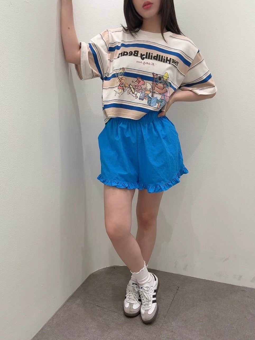7A104 橫條卡通短版T