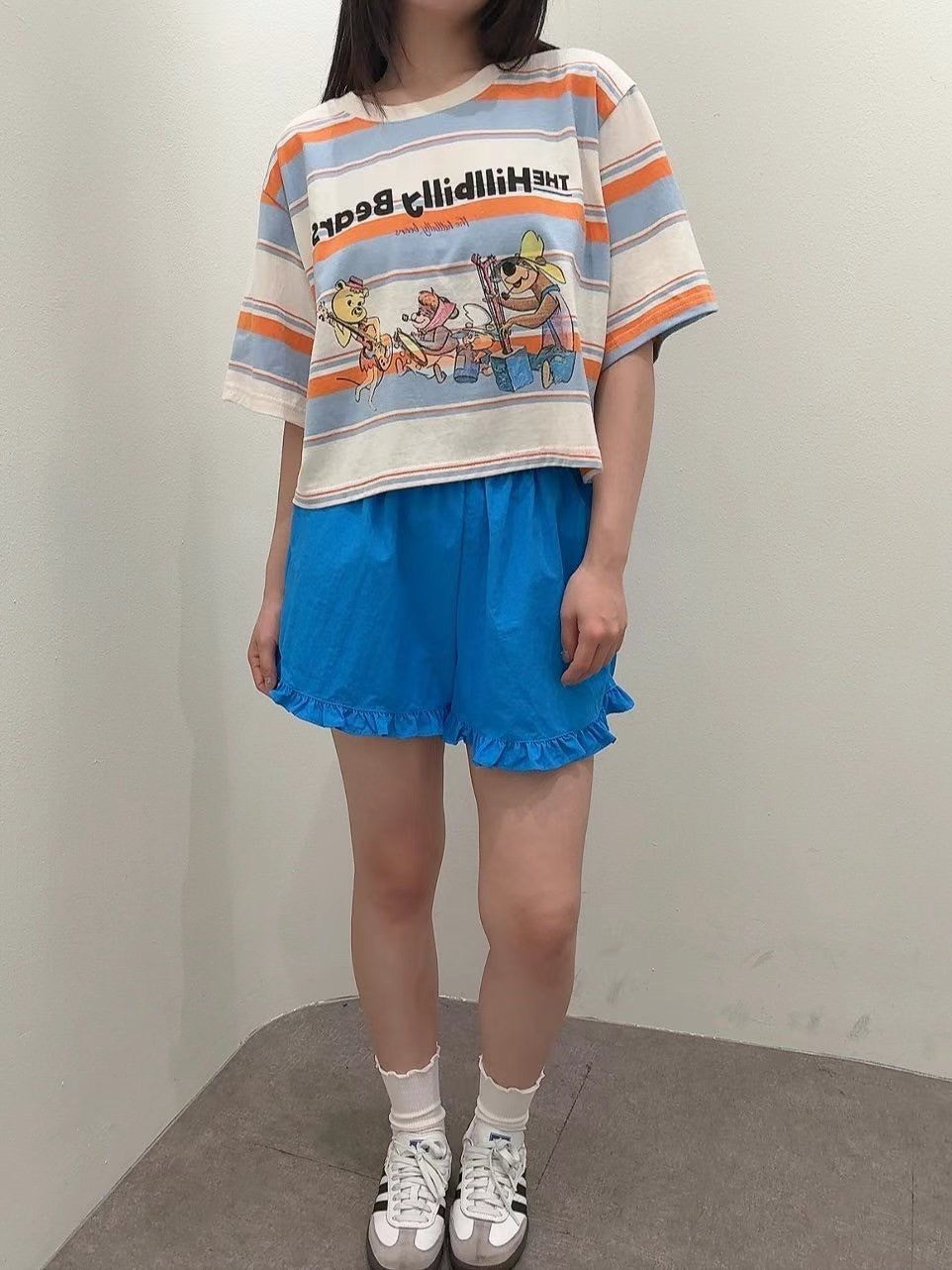 7A104 橫條卡通短版T