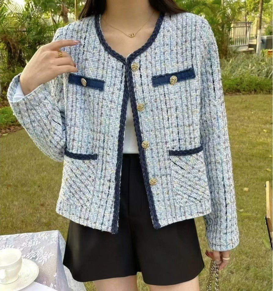 9A108 麻花編織邊軟呢外套