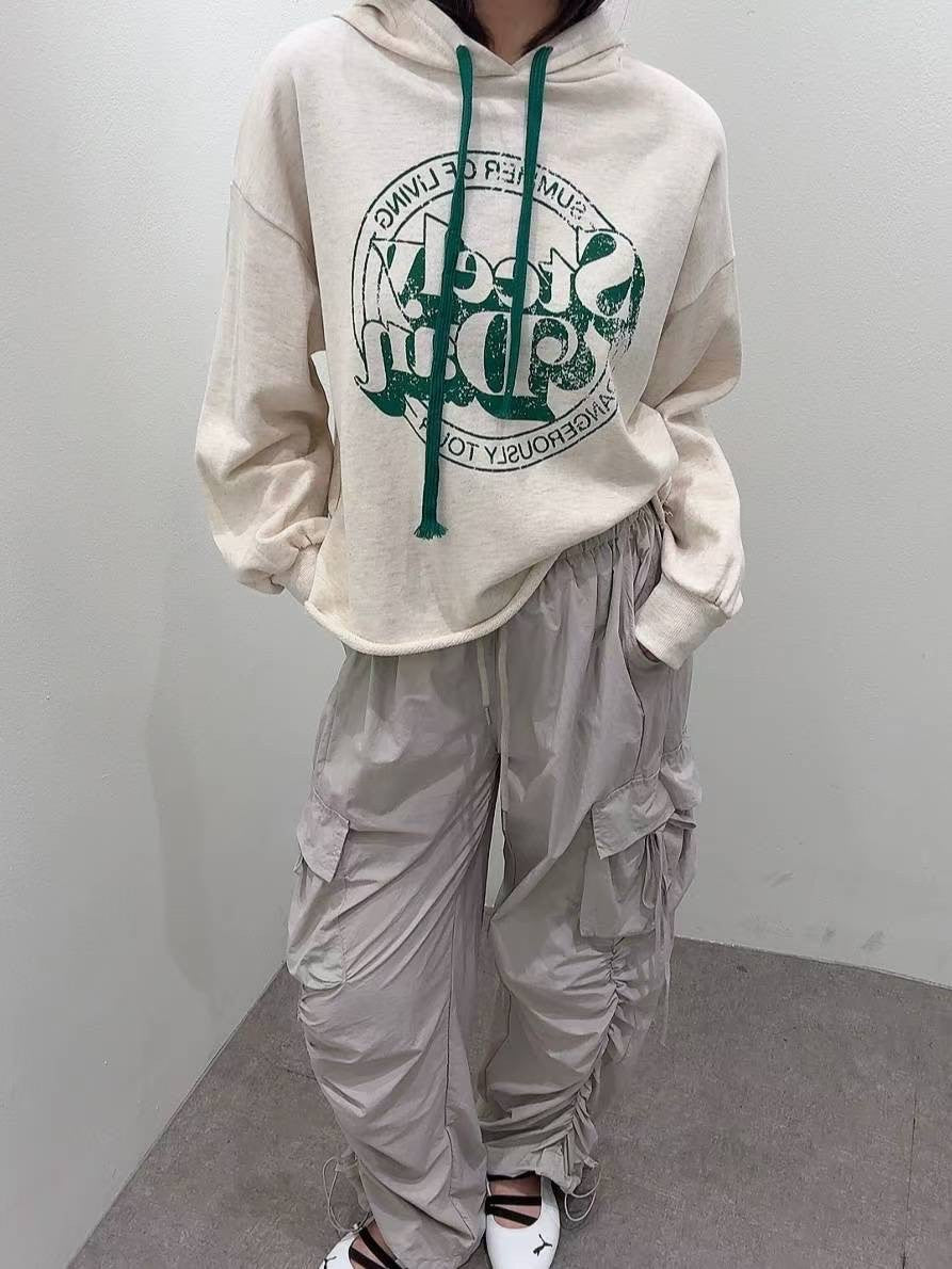 9B209 圓徽章短版連帽T