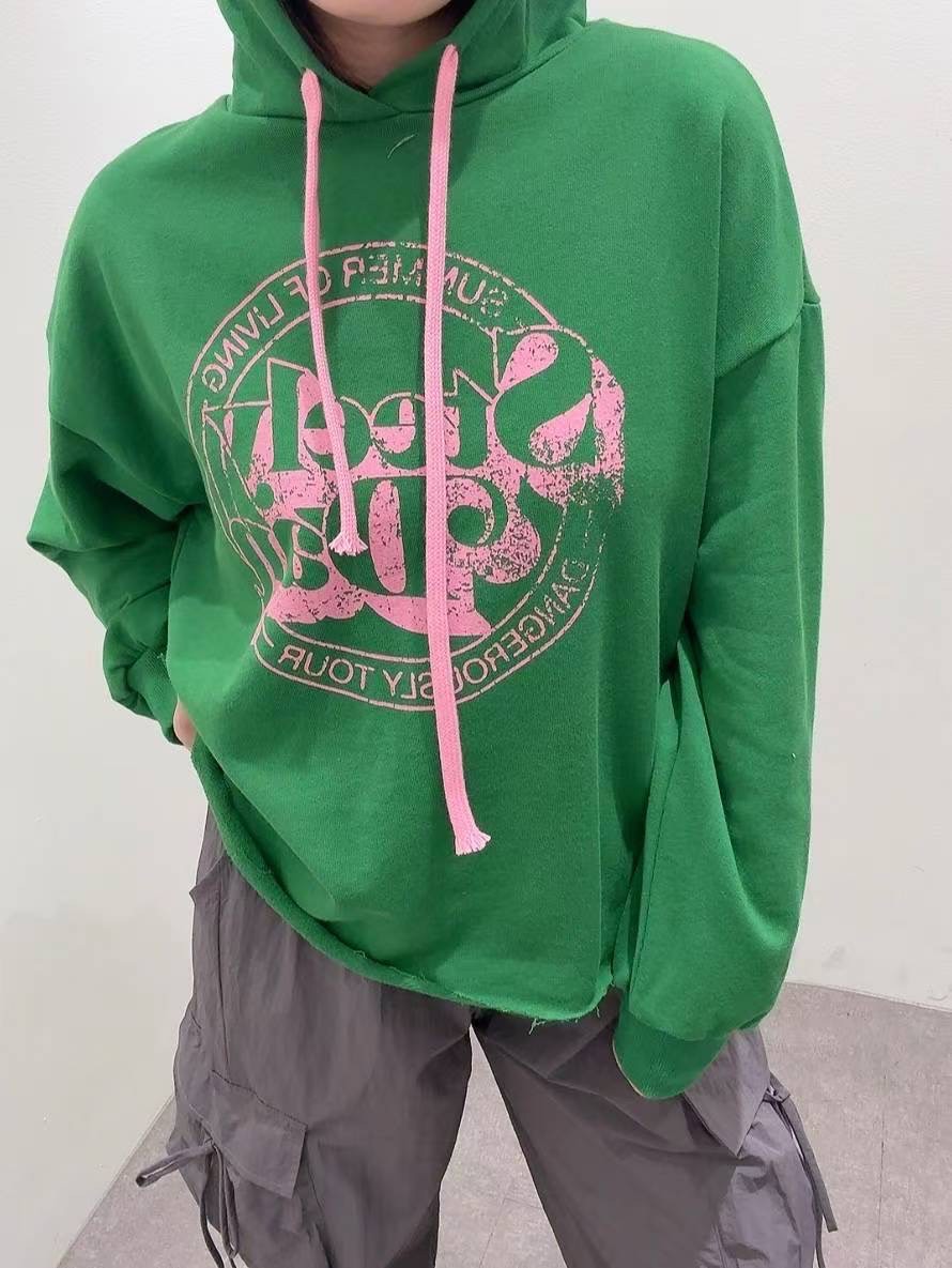 9B209 圓徽章短版連帽T