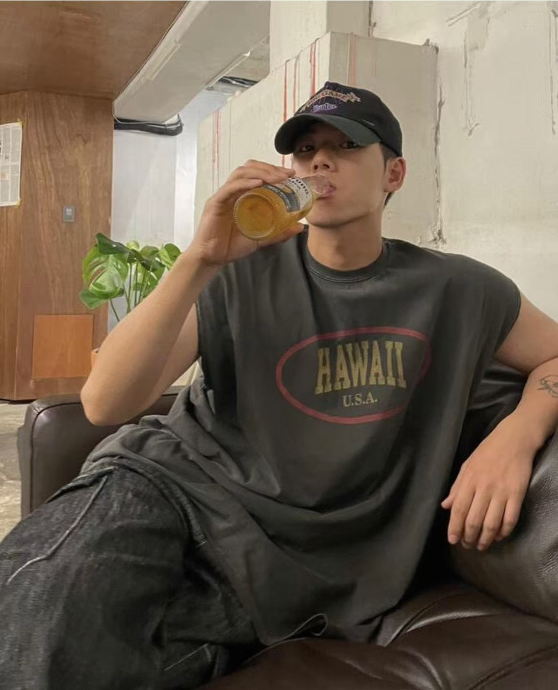 TS1761 紅圈LOGO包袖長版背心