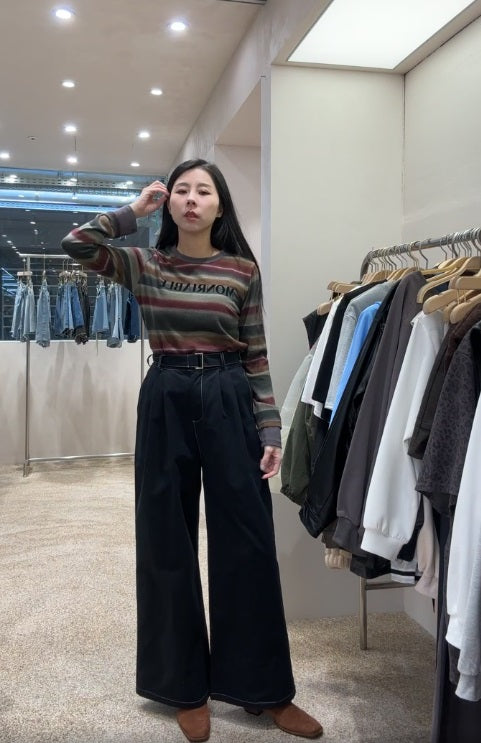 10A113 車白線長寬褲