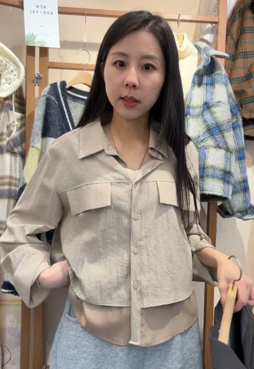 10A212 雙層異材質襯衫