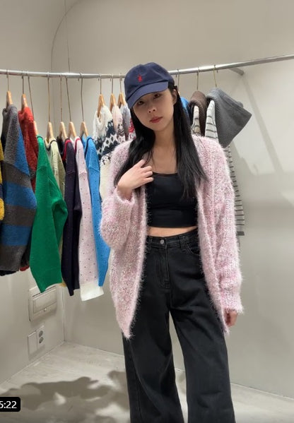 1B204 棉花糖鬚鬚感長版外套