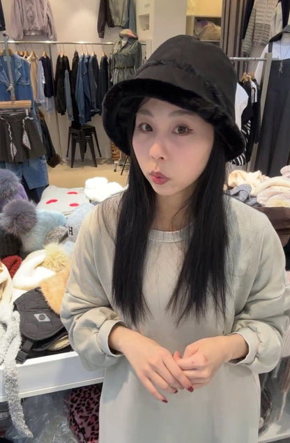 1C201 兩面戴麂皮內刷毛漁夫帽