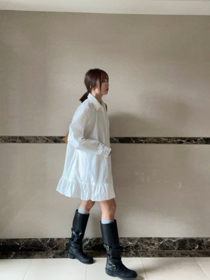 DS3512 下荷葉襯衫洋裝