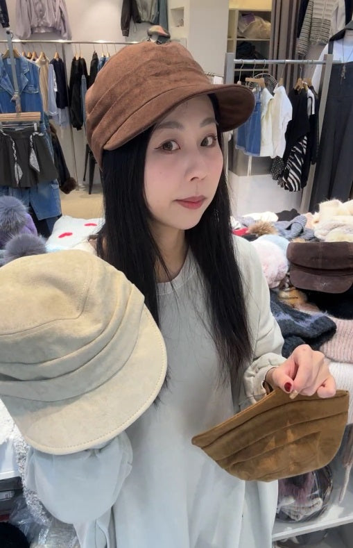 1C203 麂皮收折報童帽