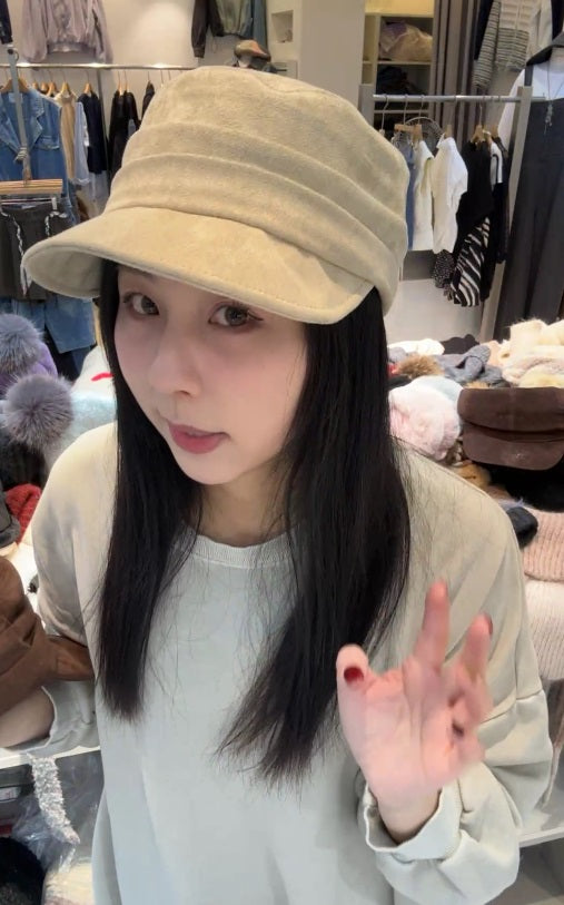 1C203 麂皮收折報童帽