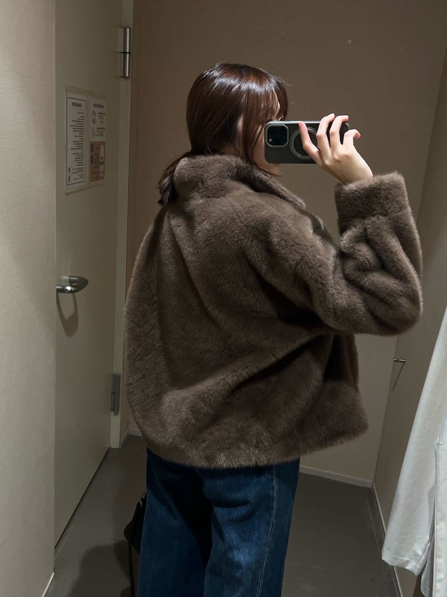 JK1879 翻領皮草外套