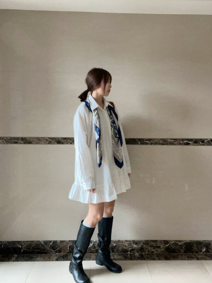 DS3512 下荷葉襯衫洋裝