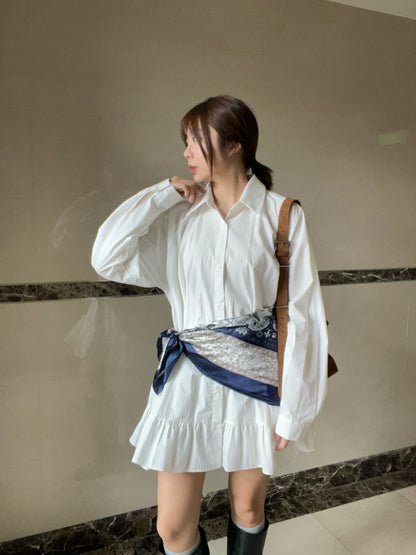 DS3512 下荷葉襯衫洋裝