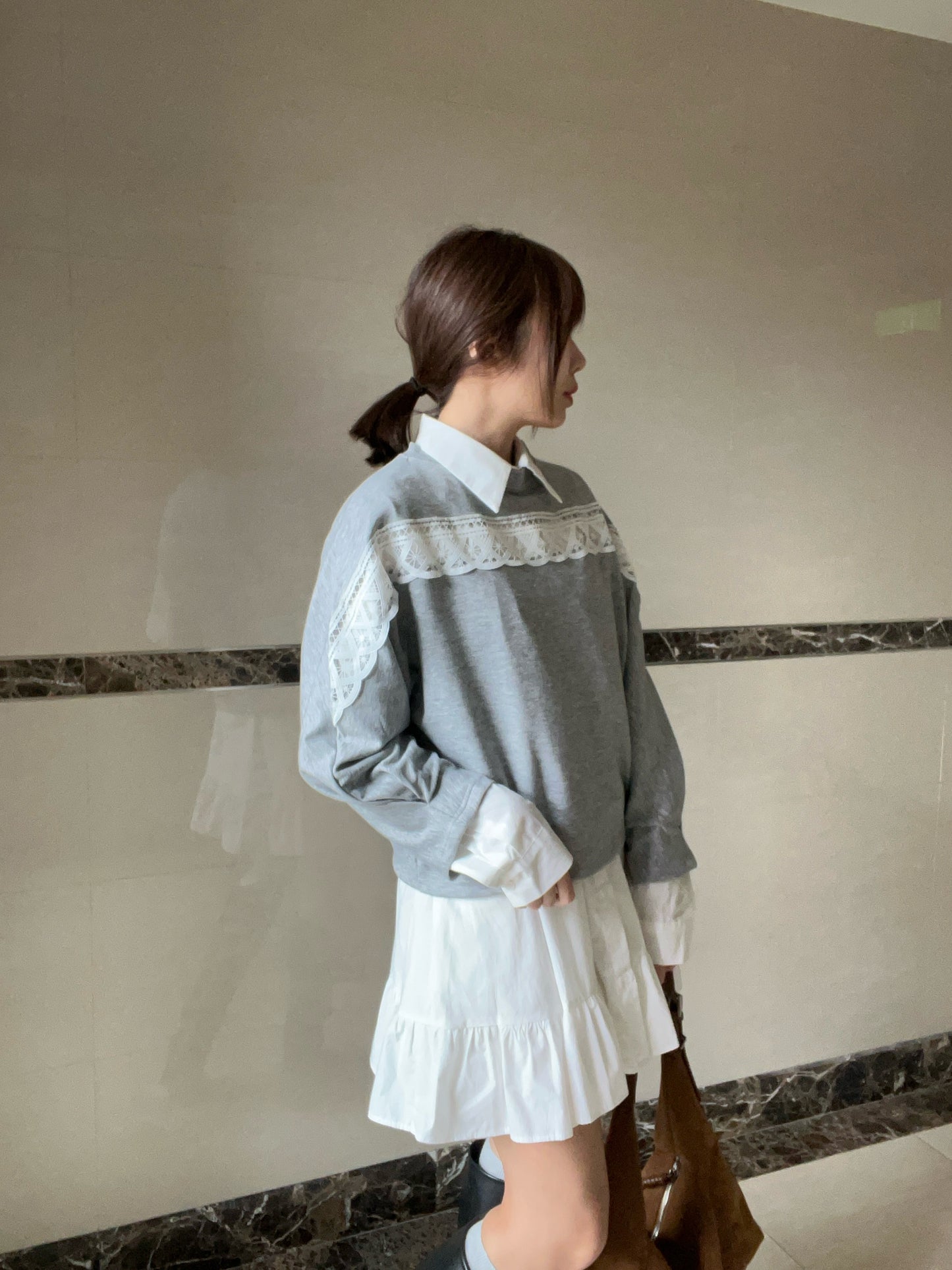 DS3512 下荷葉襯衫洋裝