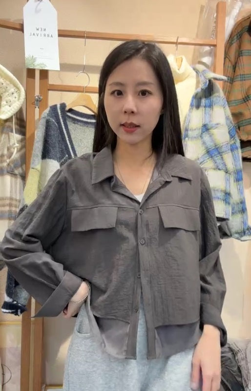 10A212 雙層異材質襯衫