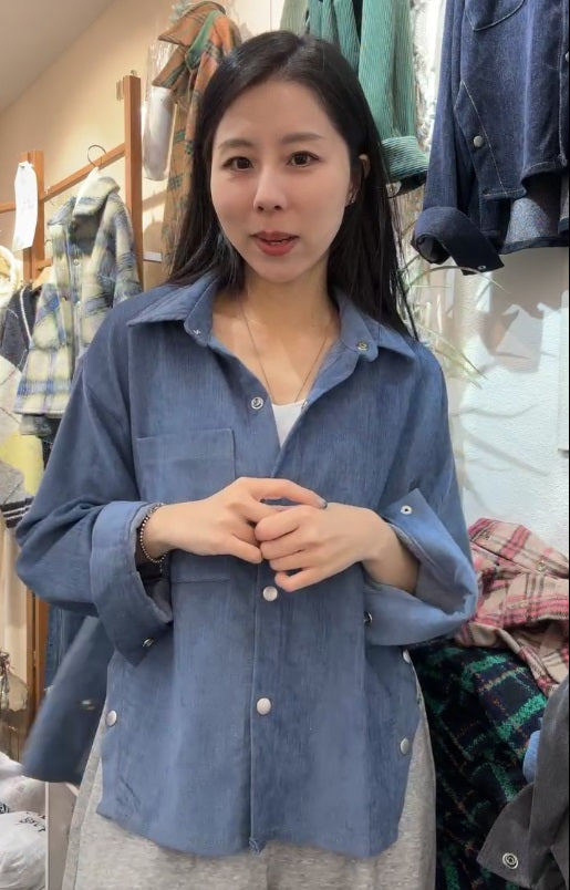 10A214 單寧側扣設計襯衫