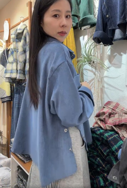 10A214 單寧側扣設計襯衫