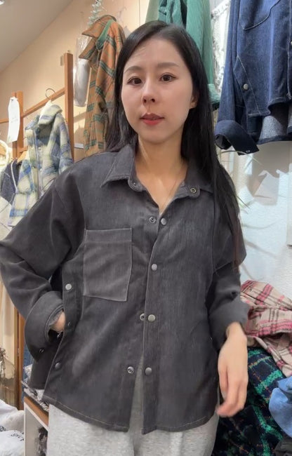 10A214 單寧側扣設計襯衫