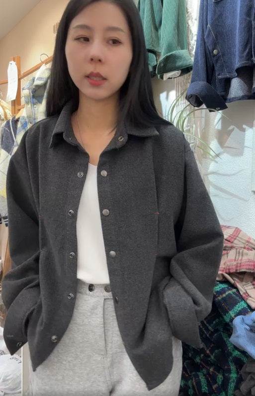 10A216 毛呢壓線剪裁襯衫