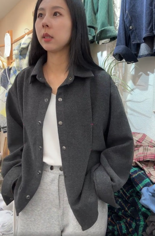 10A216 毛呢壓線剪裁襯衫