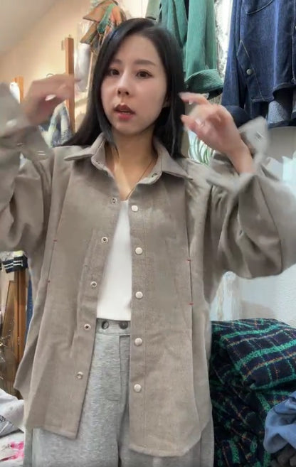 10A216 毛呢壓線剪裁襯衫