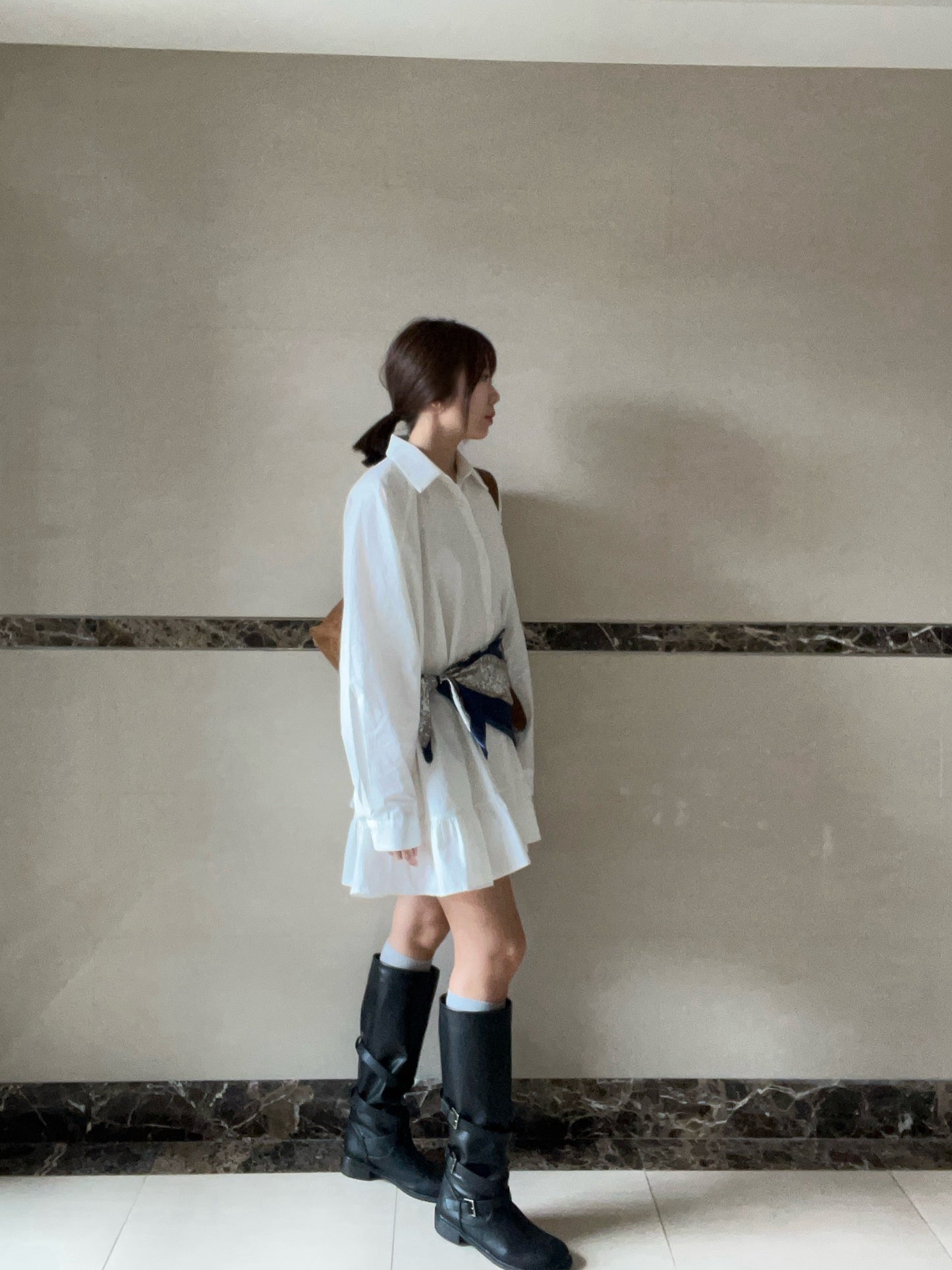 DS3512 下荷葉襯衫洋裝