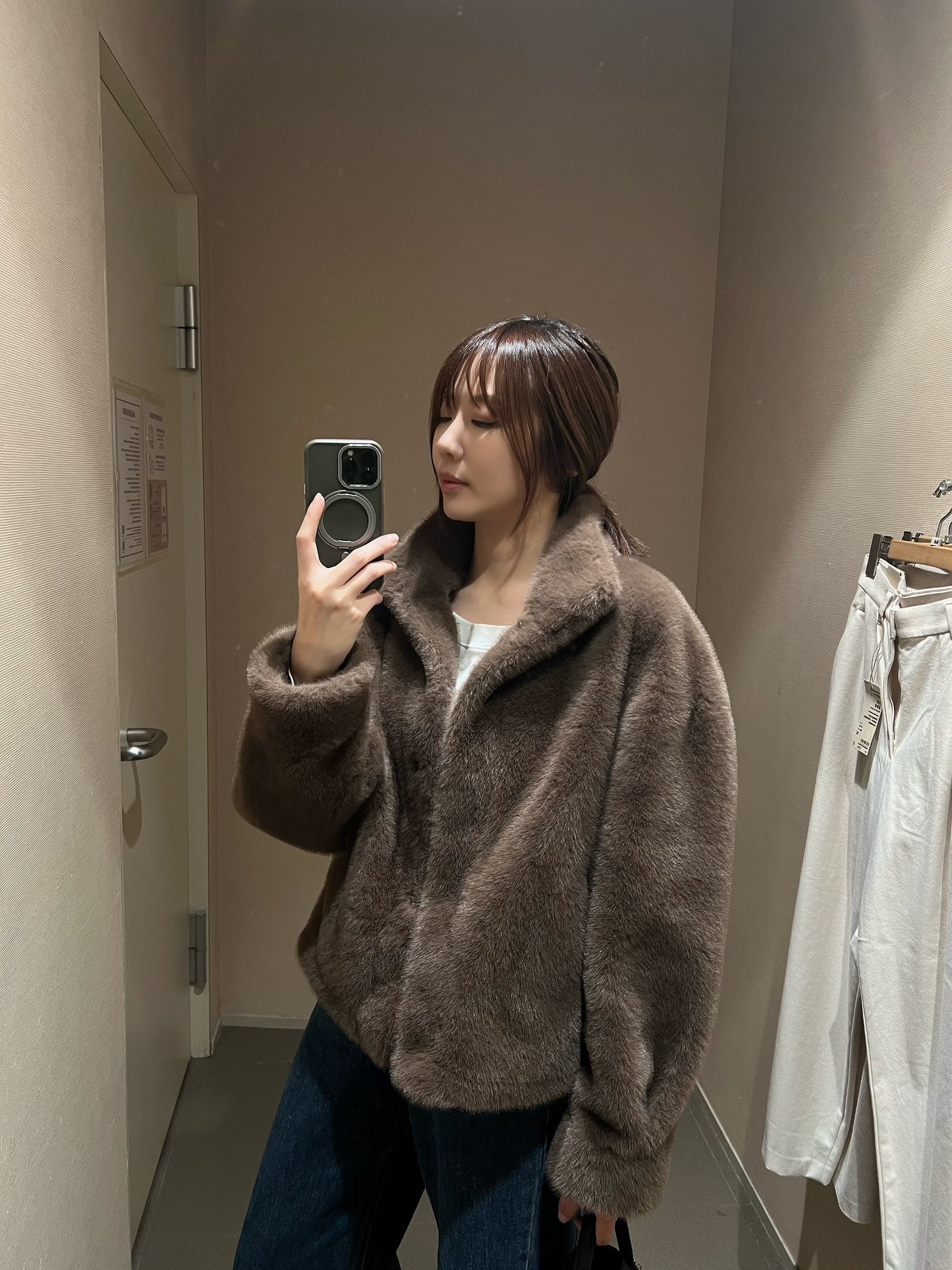 JK1879 翻領皮草外套