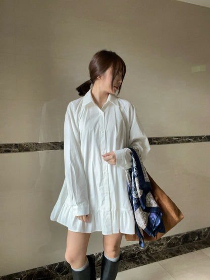 DS3512 下荷葉襯衫洋裝
