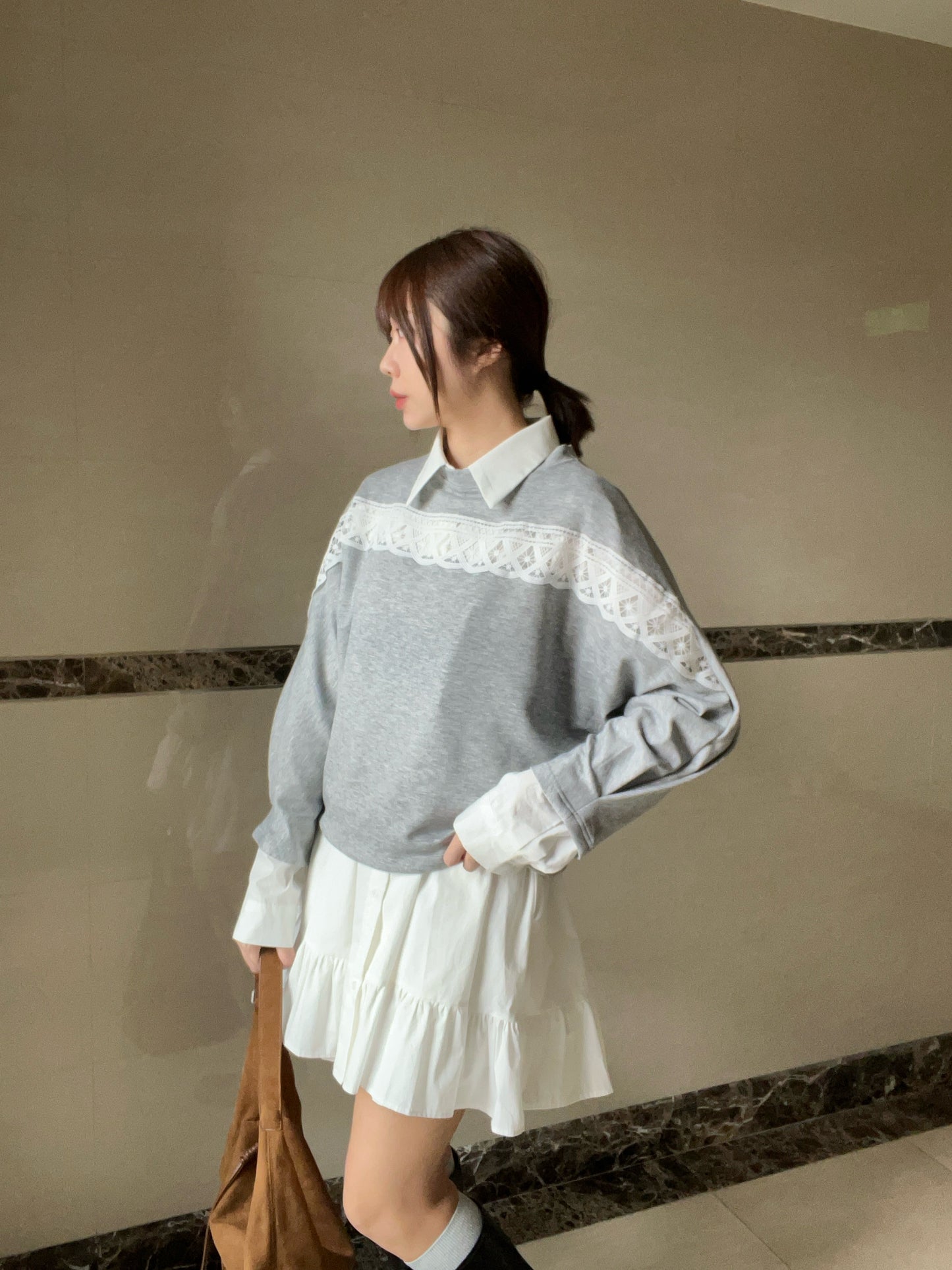 DS3512 下荷葉襯衫洋裝