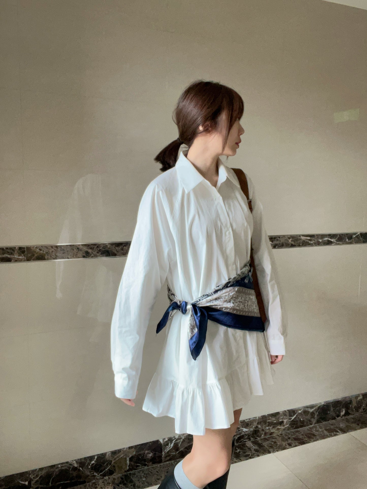 DS3512 下荷葉襯衫洋裝