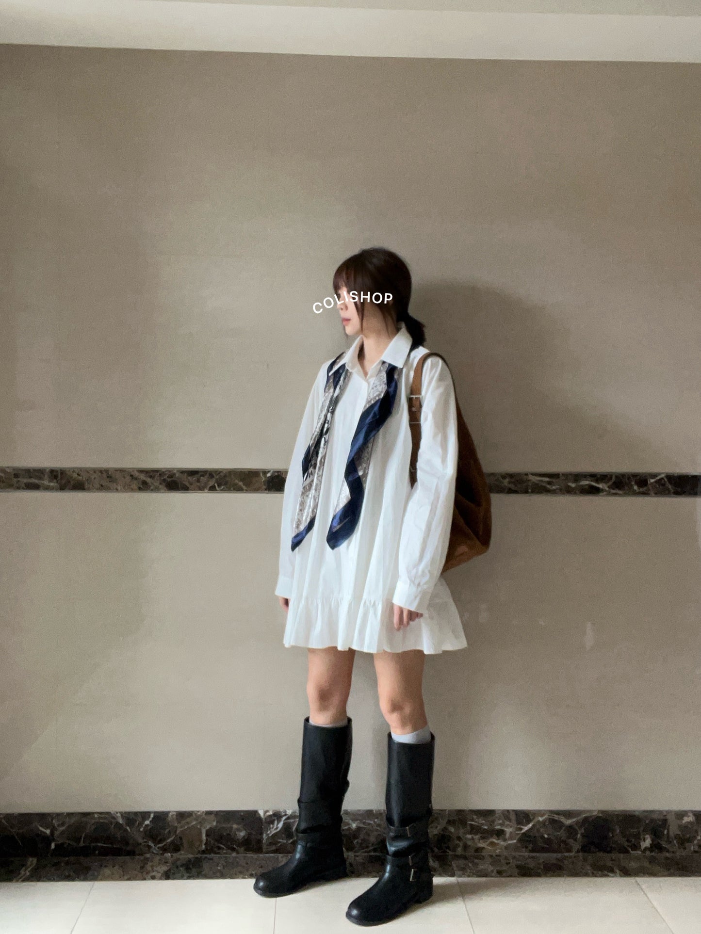 DS3512 下荷葉襯衫洋裝