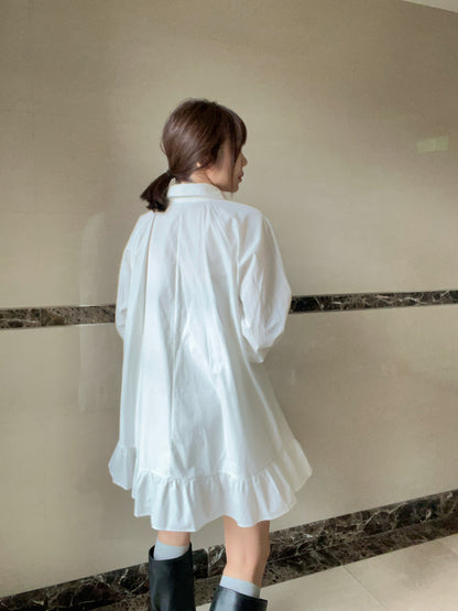 DS3512 下荷葉襯衫洋裝