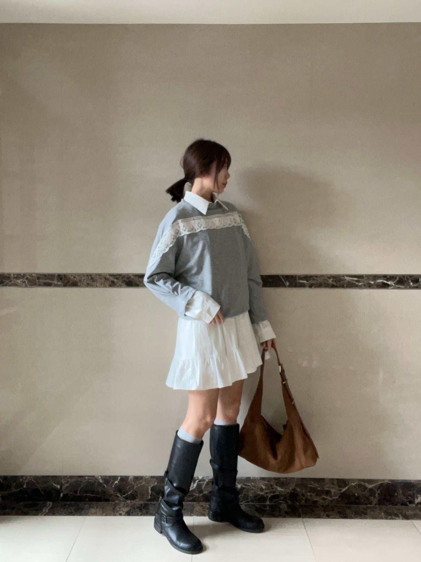 DS3512 下荷葉襯衫洋裝