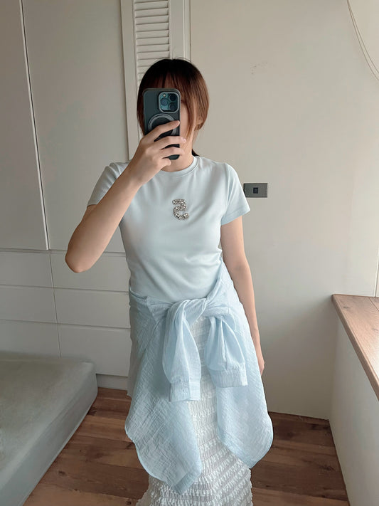 4C109 水鑽5合版精梳棉T