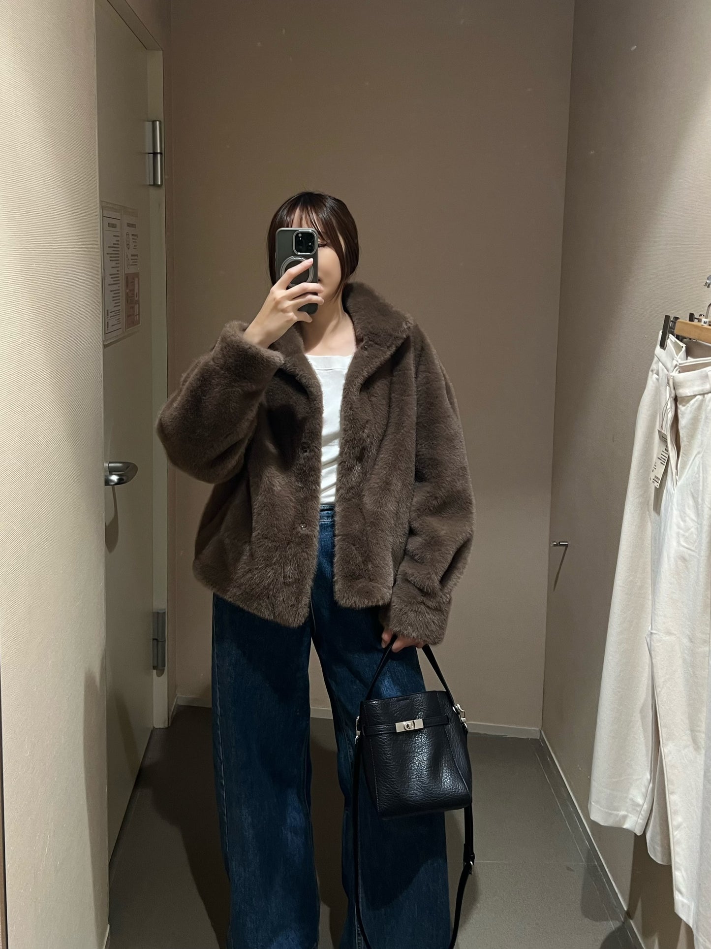 JK1879 翻領皮草外套