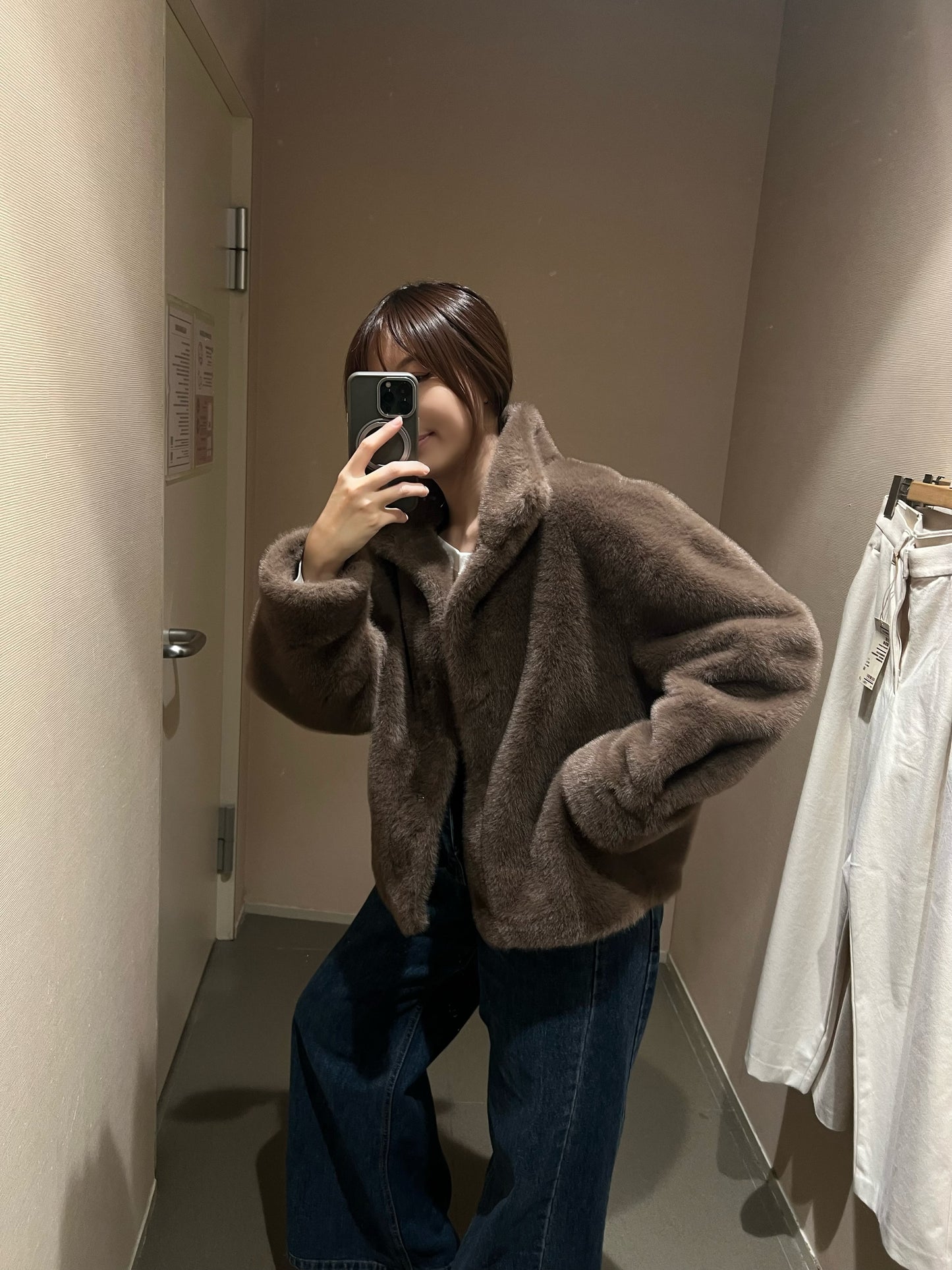 JK1879 翻領皮草外套