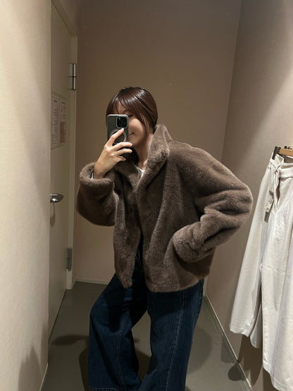 JK1879 翻領皮草外套