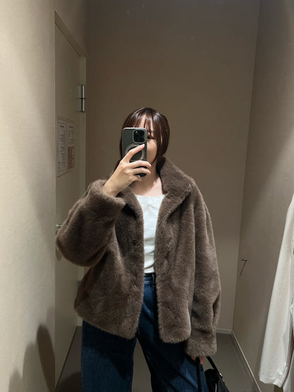 JK1879 翻領皮草外套