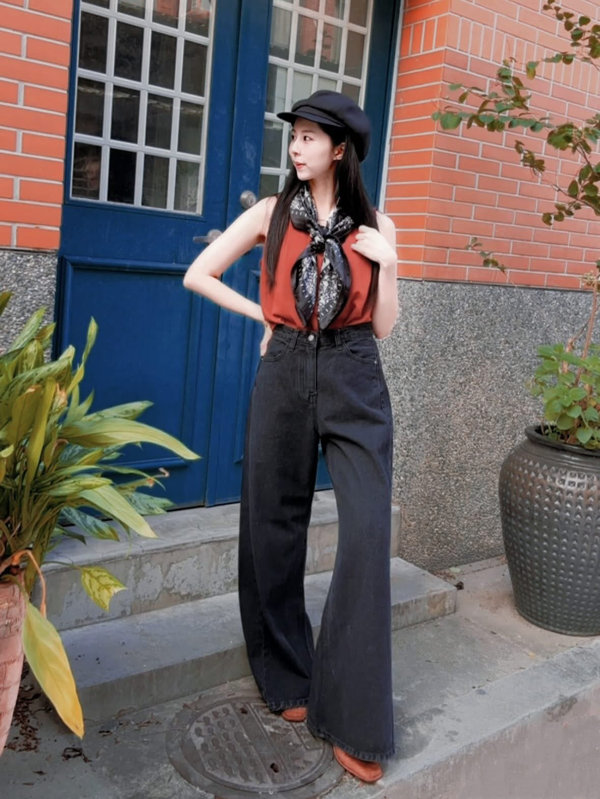 SC010 腰果花絲質大方巾