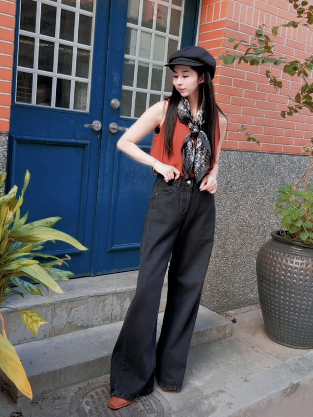 SC010 腰果花絲質大方巾