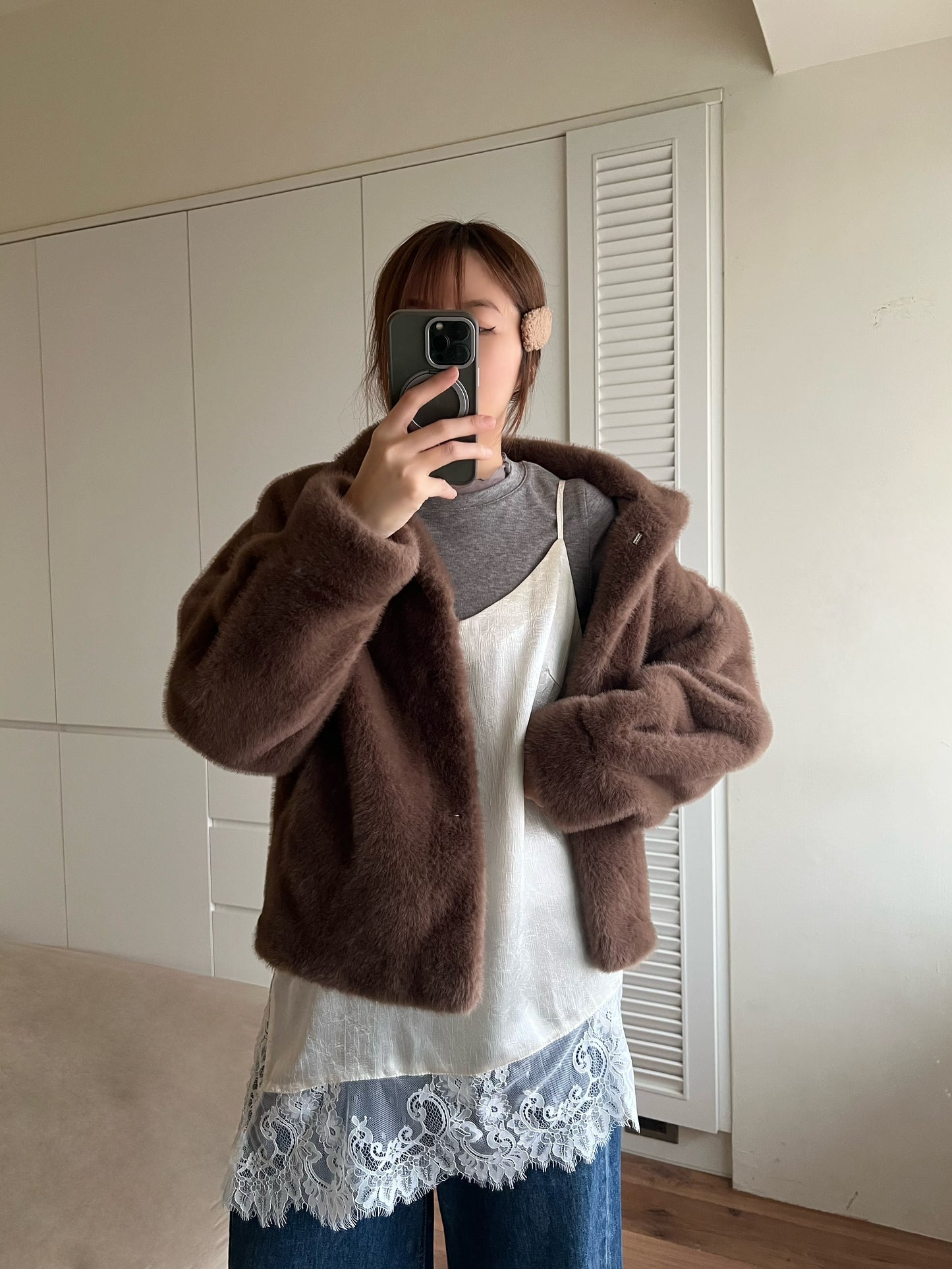 ST4528 細帶拚蕾絲緞面背心