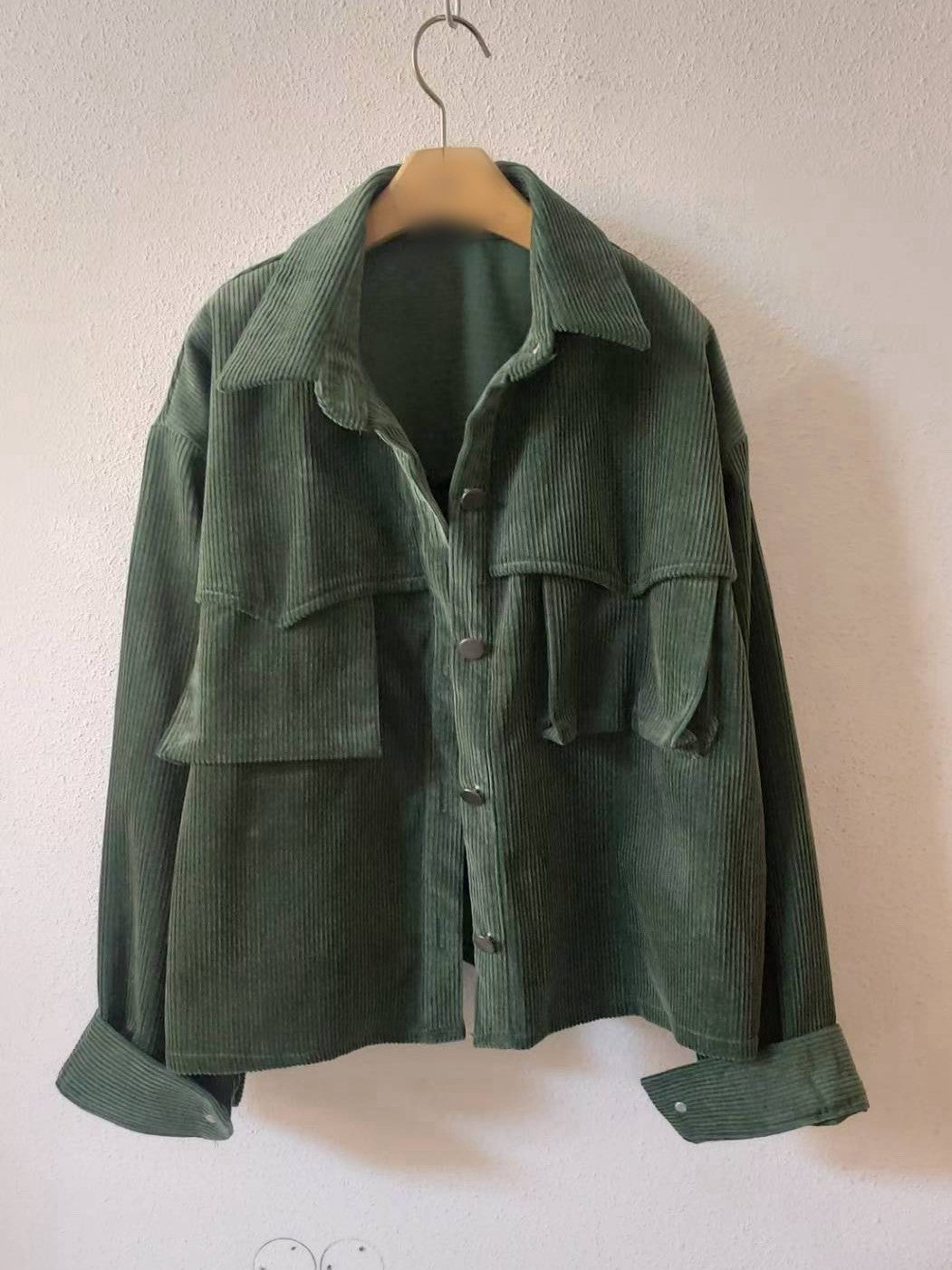 10A209 挺料燈心絨口袋襯衫