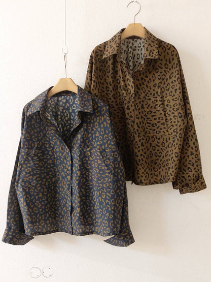 10A213 豹紋短版襯衫