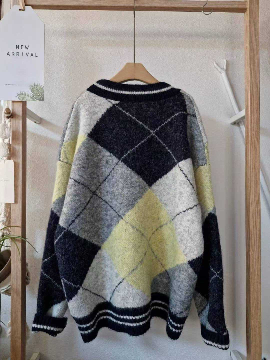 10A204 菱格紋針織外套